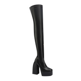 Block Heel Platform Over The Knee Boots